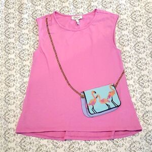 Vintage Y2K Pink Flamingo Jessica Simpson Tank Top Baby Tee
